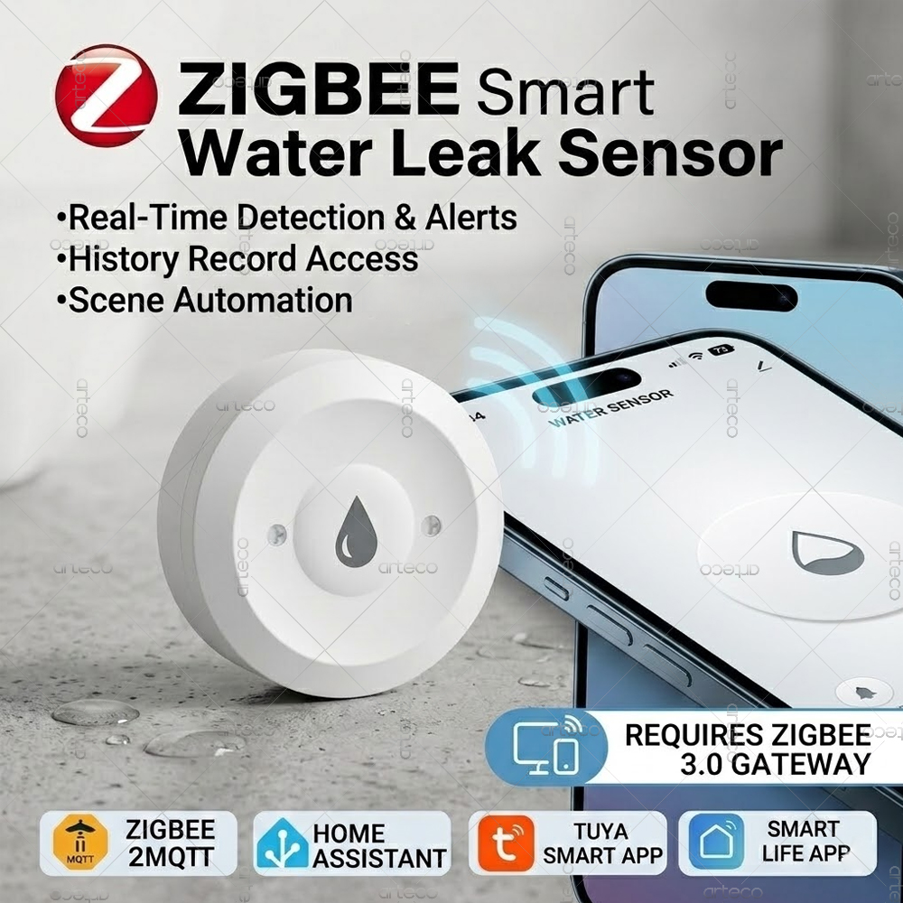 Home Assistant Tuya - Sensor de Água Zigbee, Detector de