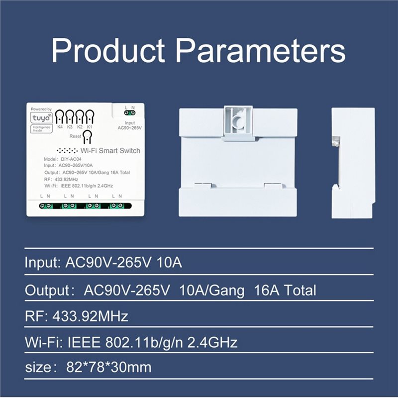 Tuya 4 Channel - Módulo de Interruptor Wifi Tuya com