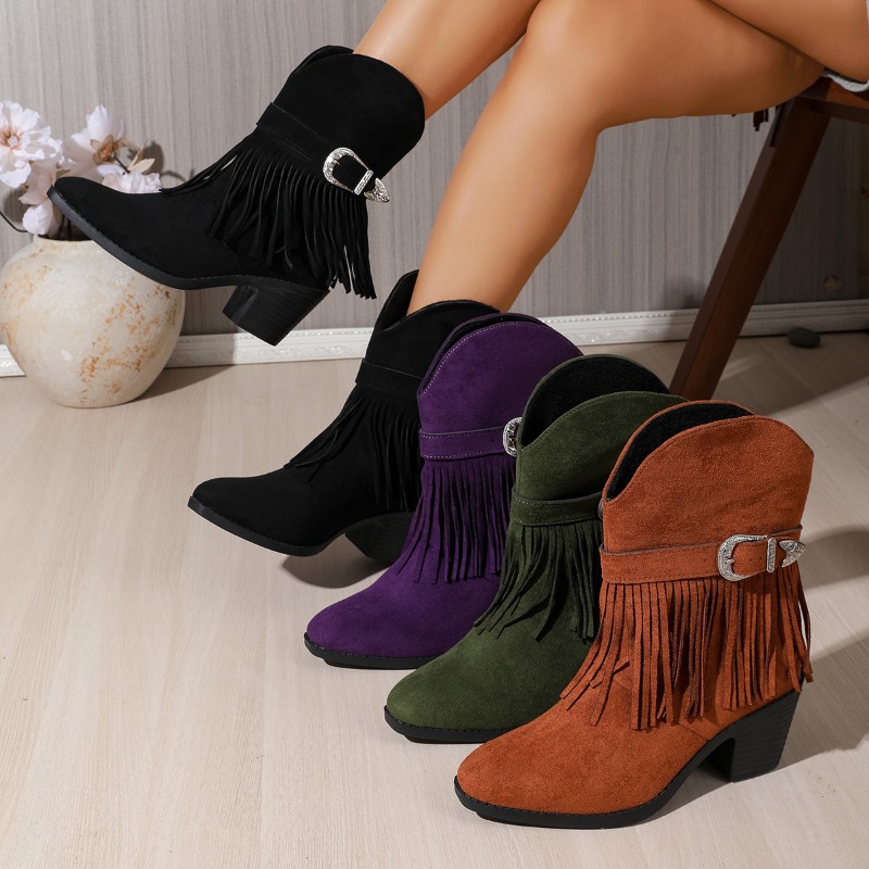 Tasmota - Botas Femininas Casuais de Cano Médio