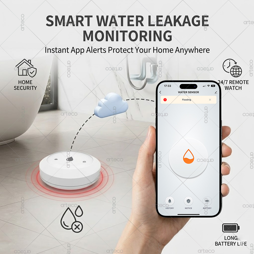 Sensor de Água Zigbee, Detecto - Home Assistant Tuya avaliação e preço